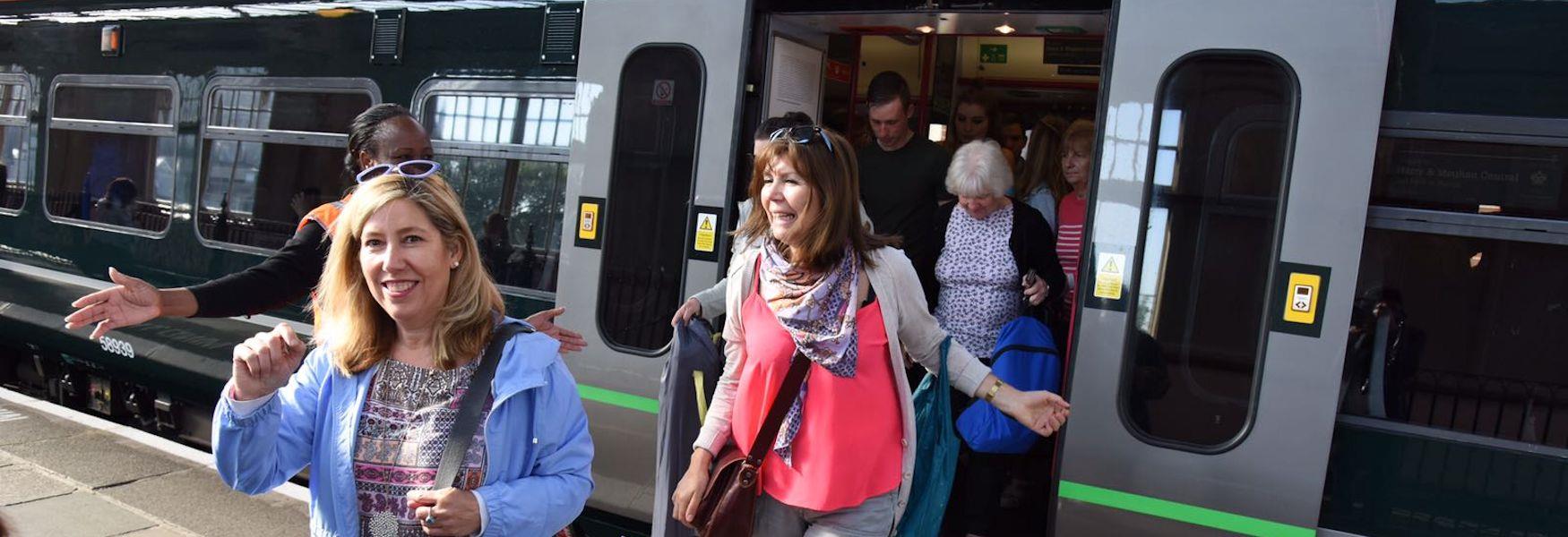 Visitors arrive by GWR for the Royal Wedding