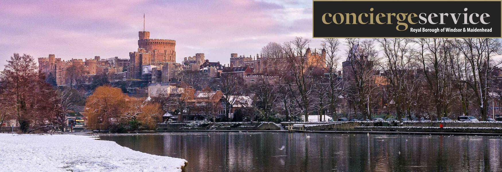 Windsor Castle and River Thames in winter