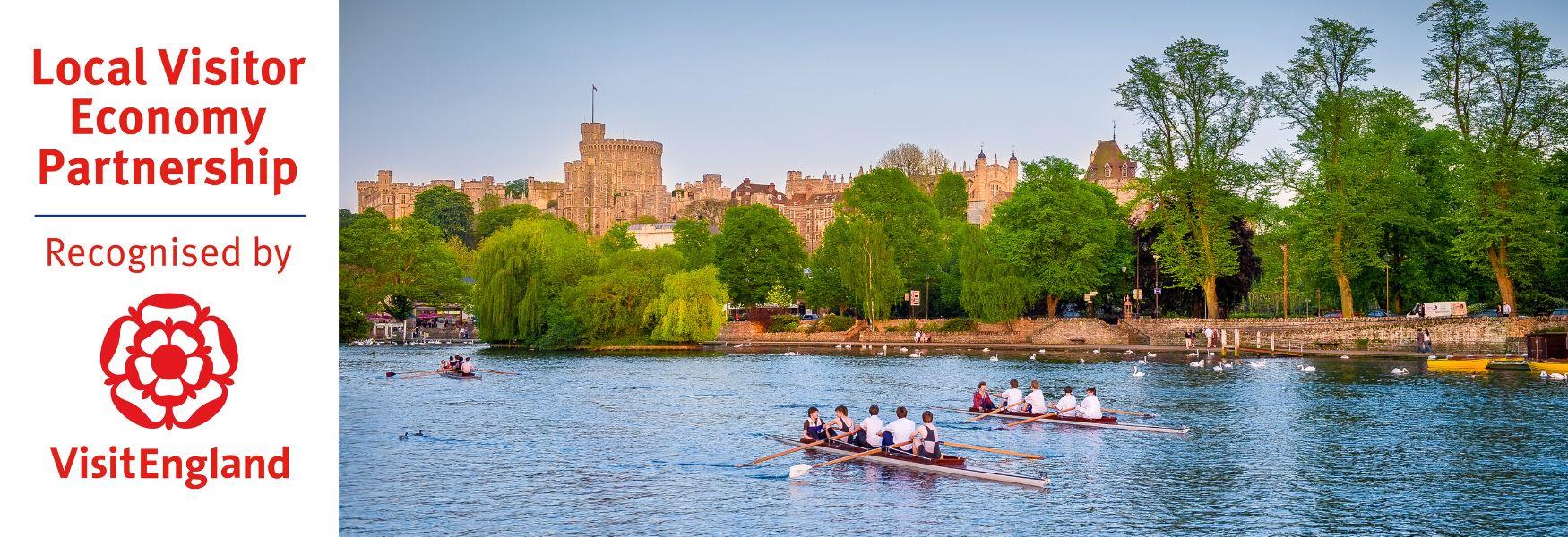 Rowers on the River Thames with Windsor Castle in the background.  Credit Doug Harding