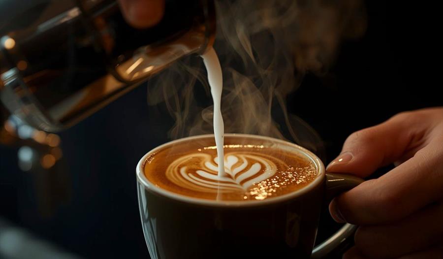 Coffee being made by a barista