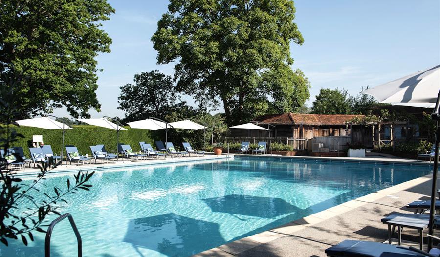 Great Fosters outdoor pool in summer