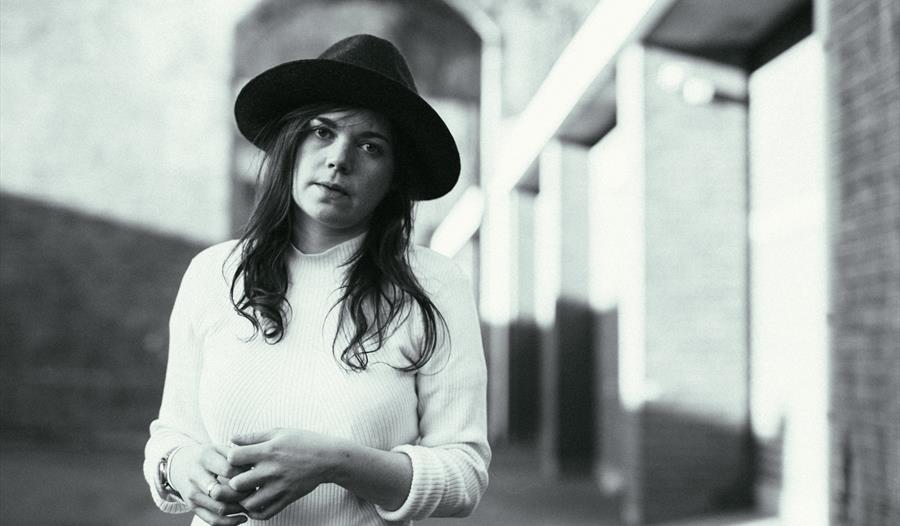 Jessie Reid, black and white portrait