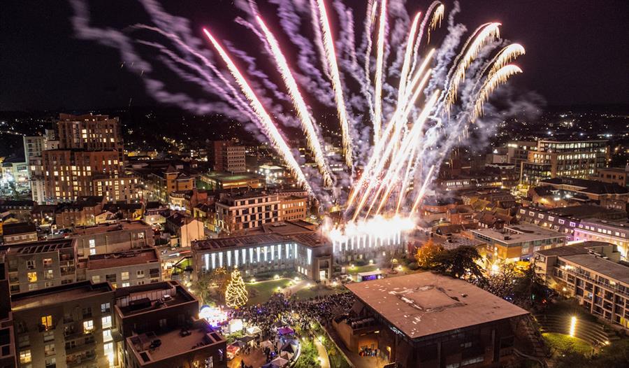 Aerial view of Maidenhead Christmas Lights Switch-on