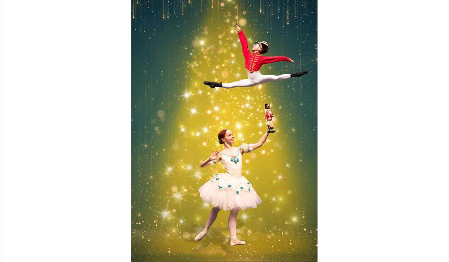The Nutcracker - poster - ballerina and jumping soldier