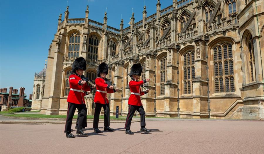 Windsor Castle guard outside St George's Chapel. Royal Collection Trust / © His Majesty King Charles III 2024