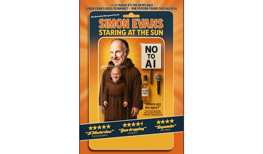 Simon Evans: Staring at the Sun tour poster