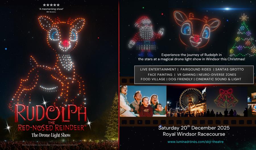 Rudolph the Red Nosed Reindeer Drone Show Graphic