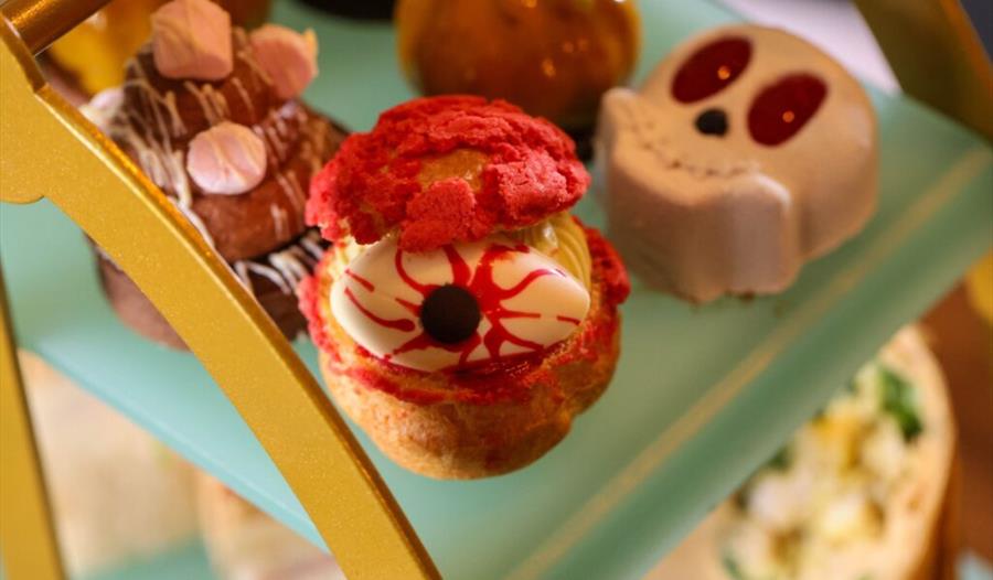 Spooky cakes as a part of an afternoon tea