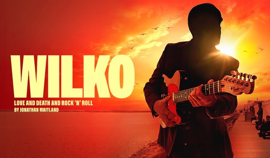 Wilko - graphic -silhouette of a guitarist against a red sky