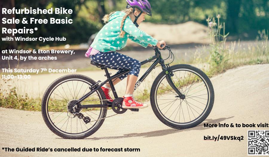 Young Girl Cycling - details of event overlaid
