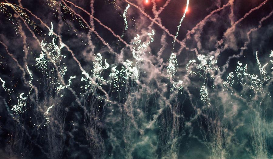 Fireworks lighting up the night sky