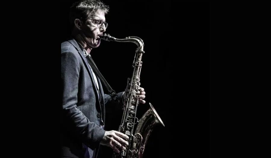 Mark Crooks playing the saxophone