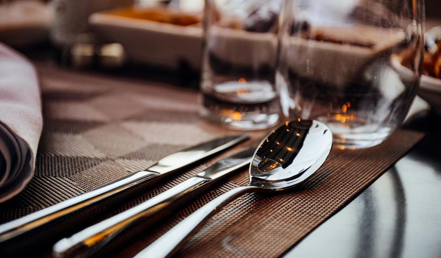 Restaurant table place setting