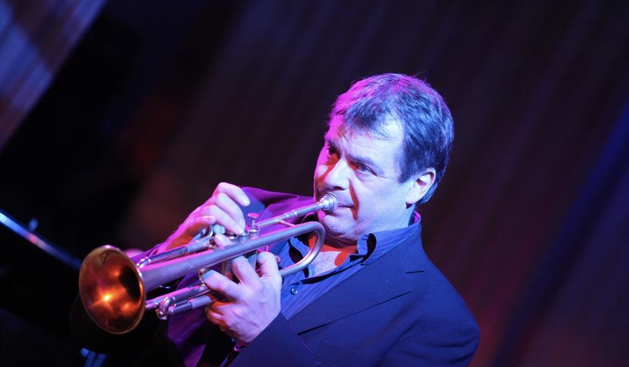 Steve Waterman playing the trumpet