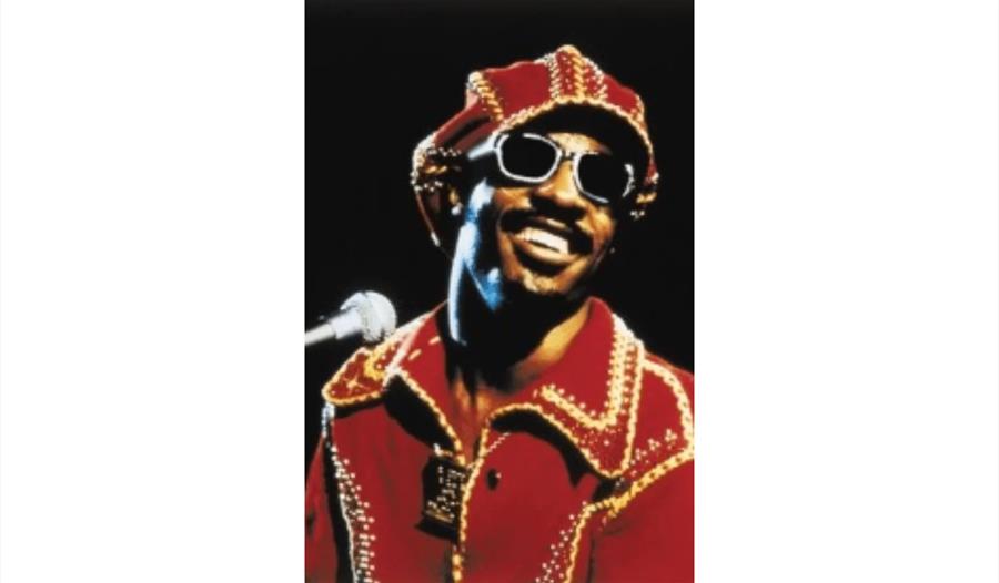 Stevie Wonder in red