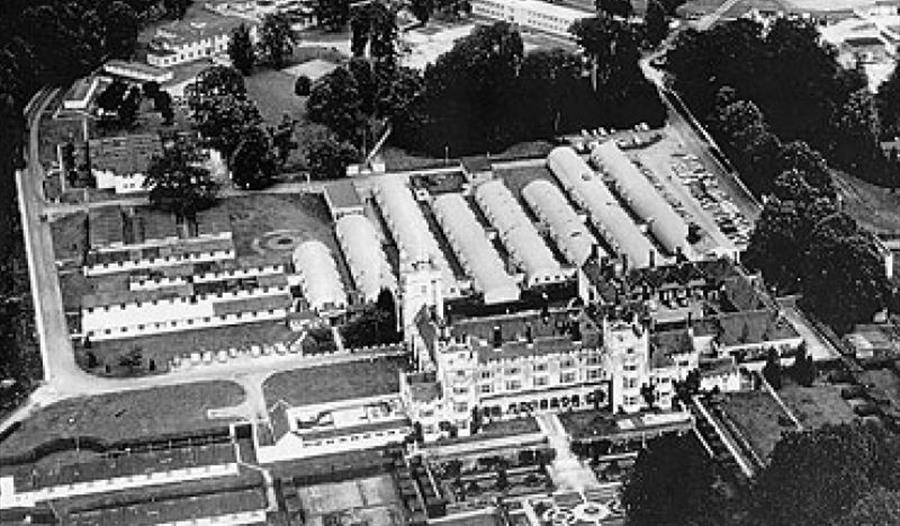 aerial view of Danesfield House during the war