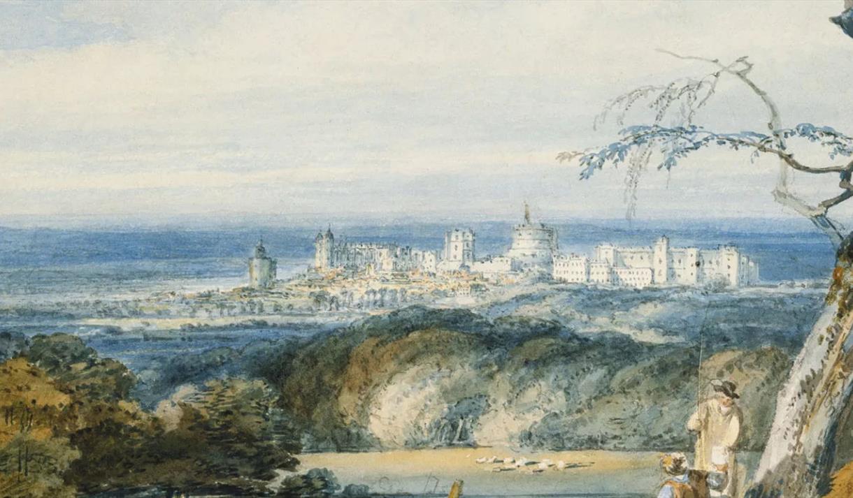 Pencil and watercolour drawing of Windsor Castle by JMW Turner