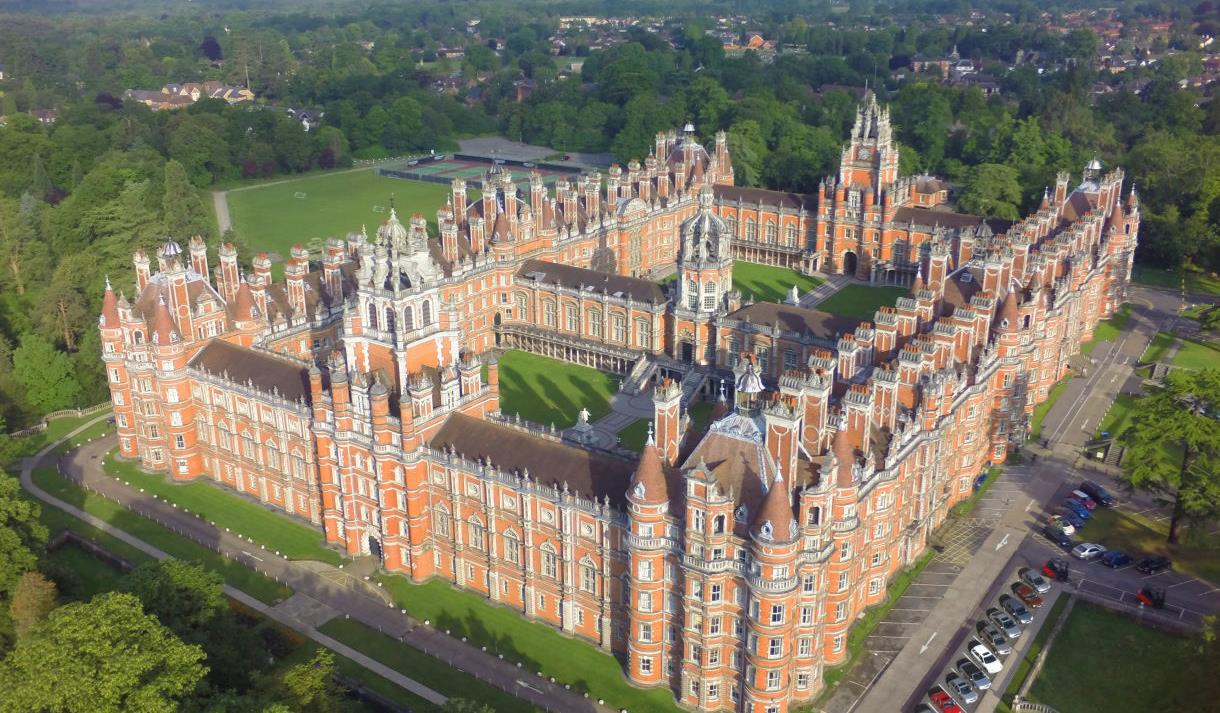 The Grade I listed Victorian Founder's Building at Royal Holloway