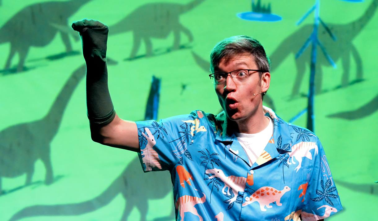 The Great Big Dinosaur Show - Man with sock puppet