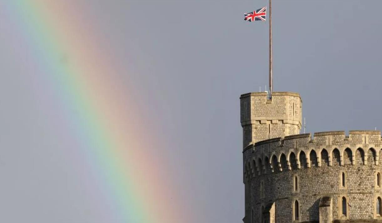 ©RCT - Union Flag Half Mast Round Tower Rainbow