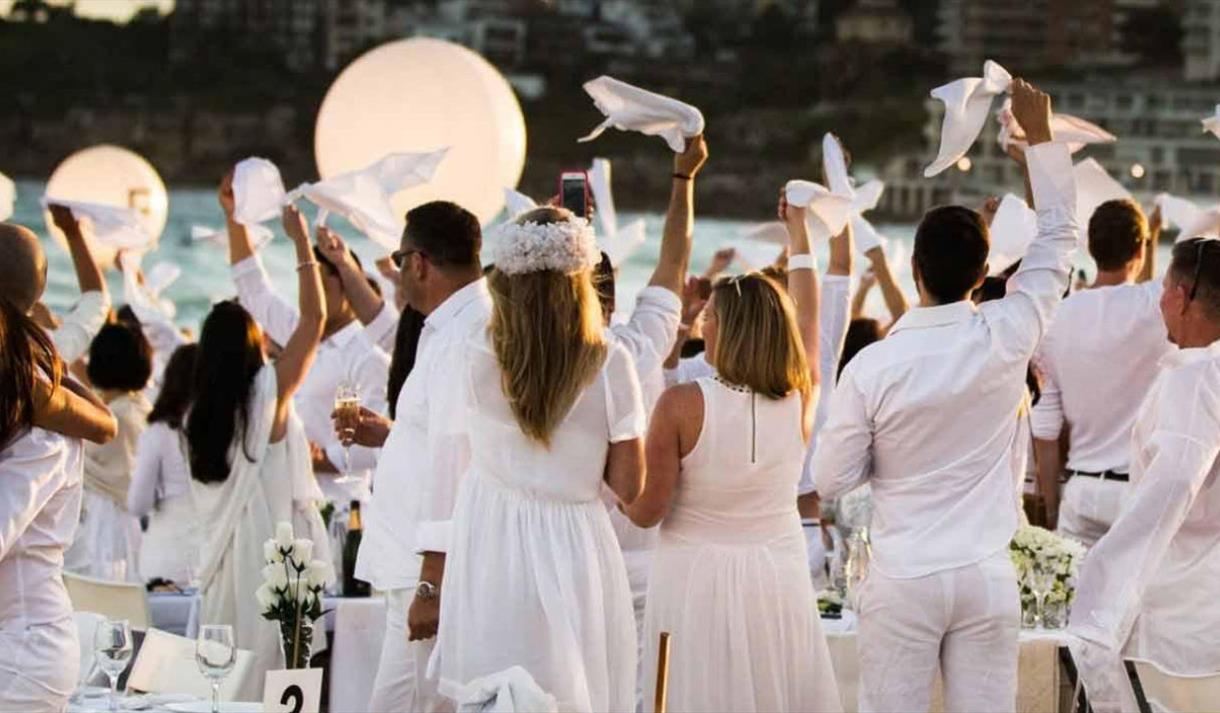 People wearing white clothing