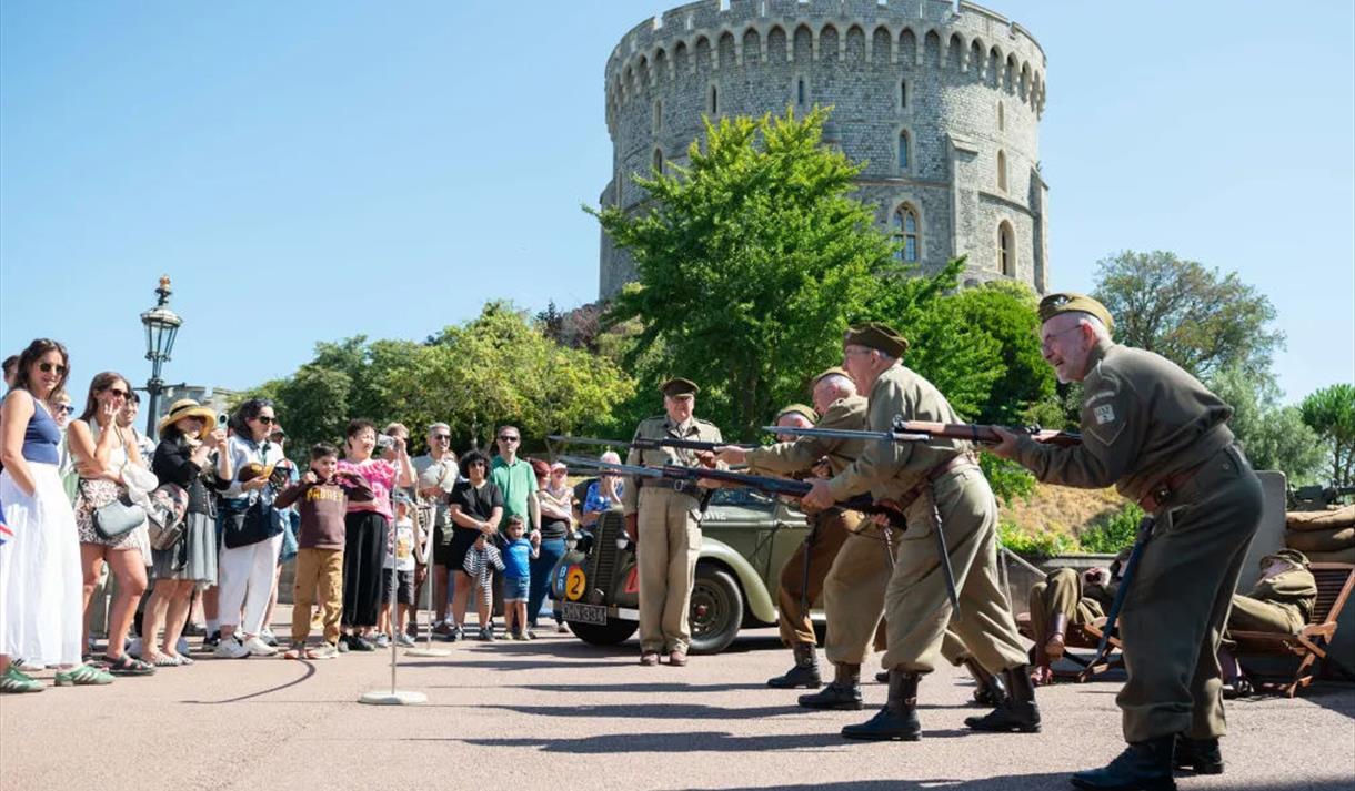 People taking part in Windsor at War activity at Windsor Castle