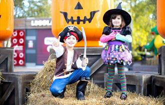 Children dressed up and enjoying Brick or Treat at LEGOLAND® Windsor
