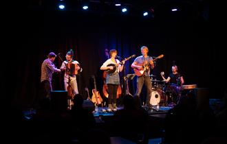 Honey and the Bear - 5 piece on stage