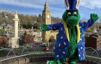 Easter at The LEGOLAND® Windsor Resort | Ollie the Dragon in his Easter outfit