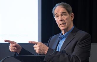 Sir Jonathon Porritt CBE giving a talk