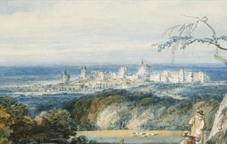 Pencil and watercolour drawing of Windsor Castle by JMW Turner