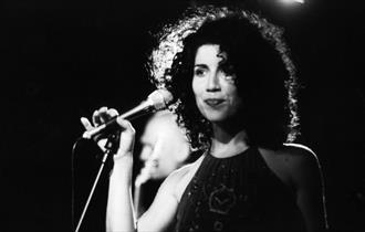Lily Dior - black and white with microphone