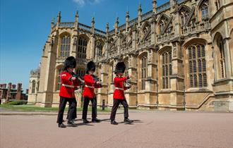 Windsor Castle guard outside St George's Chapel. Royal Collection Trust / © His Majesty King Charles III 2024