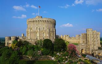 Windsor Castle's Round Tower. Royal Collection Trust / © His Majesty King Charles III 2024. Photographer Peter Packer.