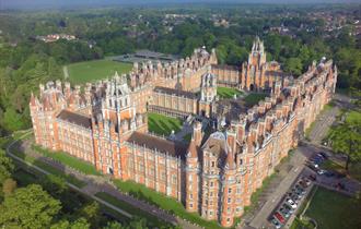 The Grade I listed Victorian Founder's Building at Royal Holloway