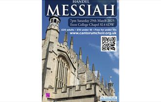 Cantorum Choir - Handel Messiah poster, picture of Eton College Chapel