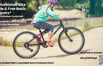 Young Girl Cycling - details of event overlaid
