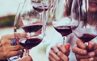 Glasses of red wine