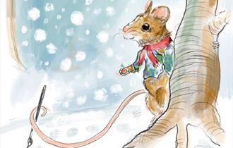 A Winter's Tail | a mouse holding a paint brush in its tail