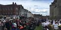 Band performing on the grass moat, Windsor Castle