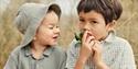 Two boys wearing Newbie childrenswear