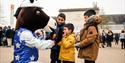 Ascot Racecourse; Scotty the Ascot Mascot making friends