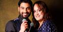 Bunty and Bubbly holding mics
