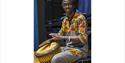 Man doing Djembe Drumming