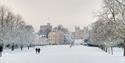 The Long Walk in the snow with Windsor Castle in the distance.  Royal Collection Trust/© His Majesty King Charles III 2024,