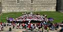 Band performing on the grass moat, Windsor Castle