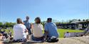Maidenhead Craft Beer Festival - drinking beer in the sun next to the football pitch