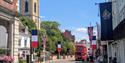 French Tricolor and Union Flag along Windsor High Street in preparation for the French State Visit to Windsor 2025