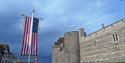 Stars and Stripes on Thames Street with Windsor Castle in the background
