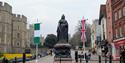 Queen Victoria statue with Union flag and Nigerian flag, image VisitWindsor